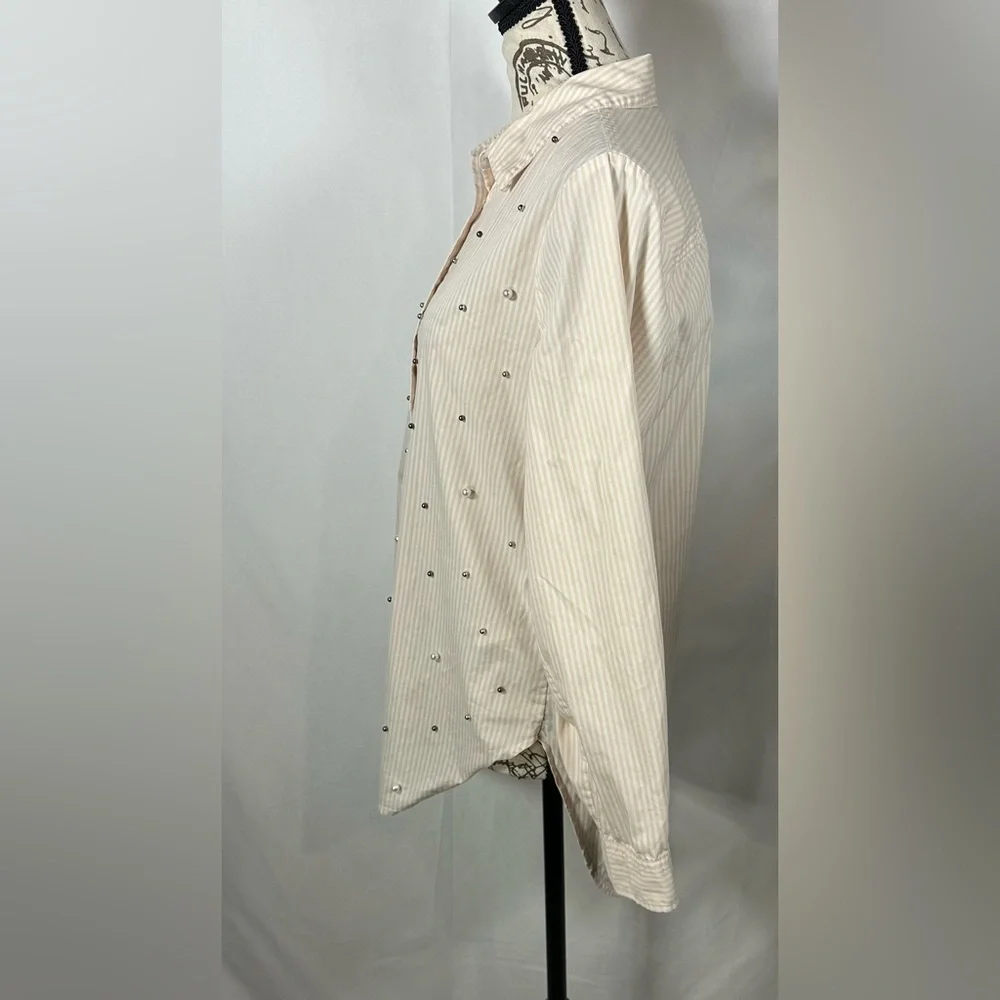 Calvin Klein Women's Button Down Shirt - Cream